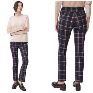 J MCLAUGHLIN RYLIE PANTS S PLAID WINDOWPANE CHECK PULL ON BACK POCKETS
